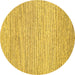 Round Abstract Yellow Contemporary Rug, con1750yw