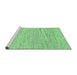 Sideview of Machine Washable Abstract Emerald Green Contemporary Area Rugs, wshcon1750emgrn