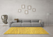 Machine Washable Abstract Yellow Contemporary Rug in a Living Room, wshcon1750yw