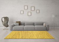 Machine Washable Abstract Yellow Contemporary Rug, wshcon1750yw