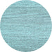 Round Abstract Light Blue Contemporary Rug, con1750lblu