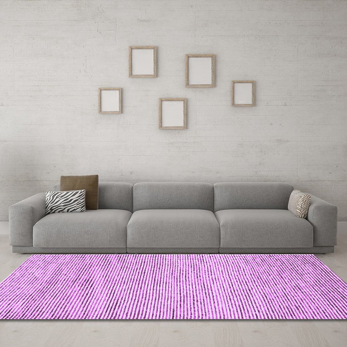 Machine Washable Abstract Purple Contemporary Area Rugs in a Living Room, wshcon1750pur