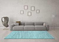 Machine Washable Abstract Light Blue Contemporary Rug, wshcon1750lblu