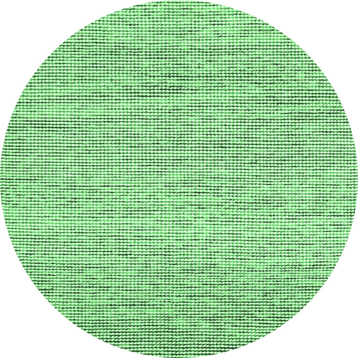 Round Machine Washable Abstract Emerald Green Contemporary Area Rugs, wshcon1750emgrn
