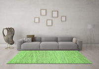 Machine Washable Abstract Green Contemporary Rug, wshcon1750grn