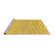 Sideview of Machine Washable Abstract Yellow Contemporary Rug, wshcon1750yw