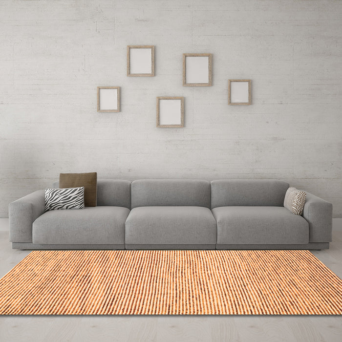 Machine Washable Abstract Orange Contemporary Area Rugs in a Living Room, wshcon1750org