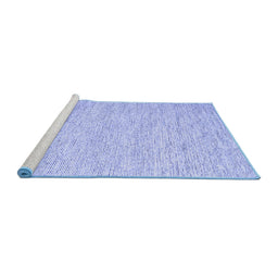 Sideview of Machine Washable Abstract Blue Contemporary Rug, wshcon1751blu