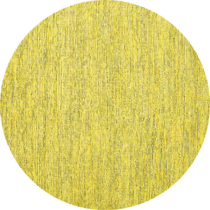 Round Abstract Yellow Contemporary Rug, con1751yw