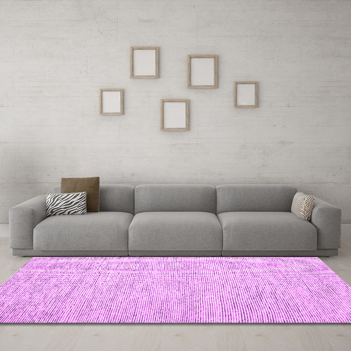 Machine Washable Abstract Pink Contemporary Rug in a Living Room, wshcon1751pnk