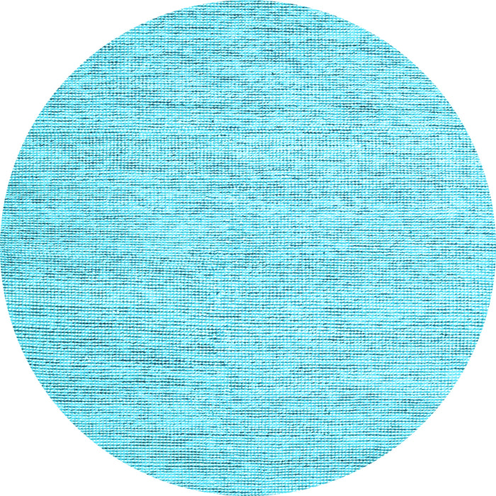 Round Abstract Light Blue Contemporary Rug, con1751lblu