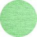 Round Abstract Emerald Green Contemporary Rug, con1751emgrn