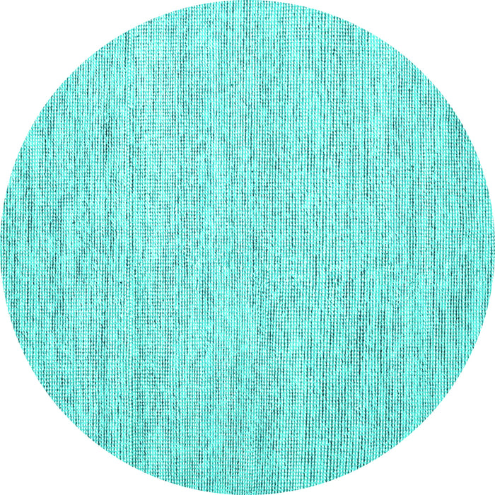 Round Machine Washable Abstract Turquoise Contemporary Area Rugs, wshcon1751turq