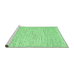 Sideview of Machine Washable Abstract Emerald Green Contemporary Area Rugs, wshcon1752emgrn