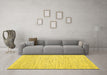 Machine Washable Abstract Yellow Contemporary Rug in a Living Room, wshcon1752yw