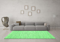 Machine Washable Abstract Green Contemporary Rug, wshcon1752grn