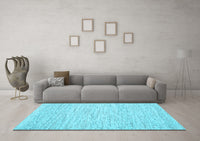 Machine Washable Abstract Light Blue Contemporary Rug, wshcon1752lblu