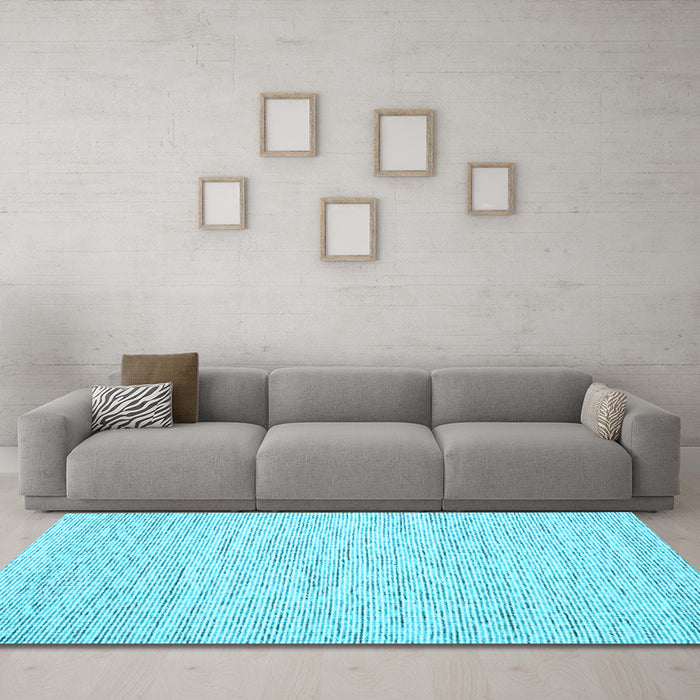 Machine Washable Abstract Light Blue Contemporary Rug in a Living Room, wshcon1752lblu