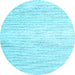 Round Abstract Light Blue Contemporary Rug, con1753lblu