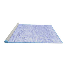 Sideview of Machine Washable Abstract Blue Contemporary Rug, wshcon1753blu