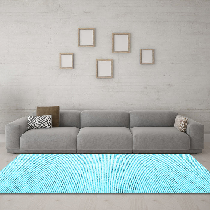 Machine Washable Abstract Light Blue Contemporary Rug in a Living Room, wshcon1753lblu