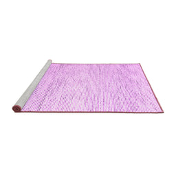 Sideview of Machine Washable Abstract Pink Contemporary Rug, wshcon1753pnk