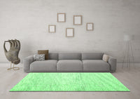 Machine Washable Abstract Green Contemporary Rug, wshcon1753grn