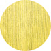 Round Machine Washable Abstract Yellow Contemporary Rug, wshcon1753yw