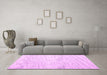 Machine Washable Abstract Pink Contemporary Rug in a Living Room, wshcon1753pnk