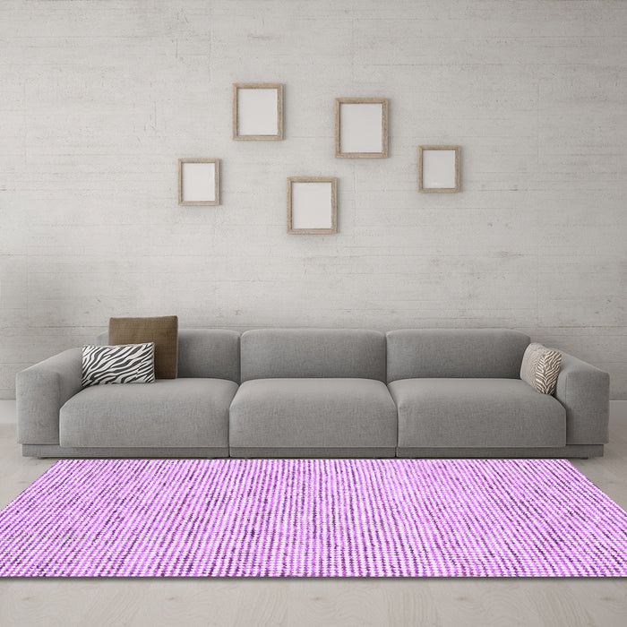 Machine Washable Abstract Purple Contemporary Area Rugs in a Living Room, wshcon1754pur
