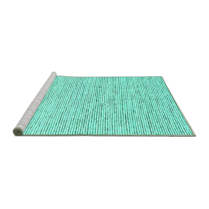 Sideview of Machine Washable Abstract Turquoise Contemporary Area Rugs, wshcon1754turq