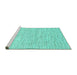 Sideview of Machine Washable Abstract Turquoise Contemporary Area Rugs, wshcon1754turq