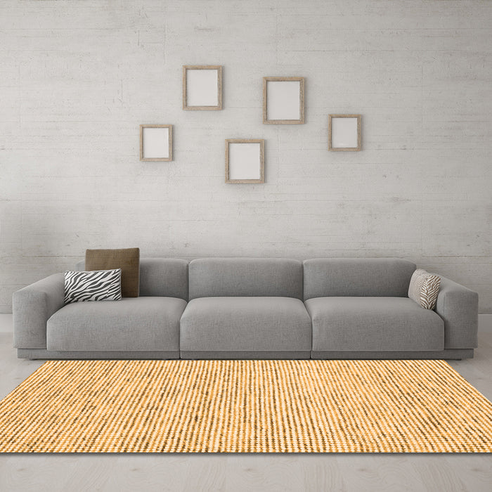 Machine Washable Abstract Orange Contemporary Area Rugs in a Living Room, wshcon1754org