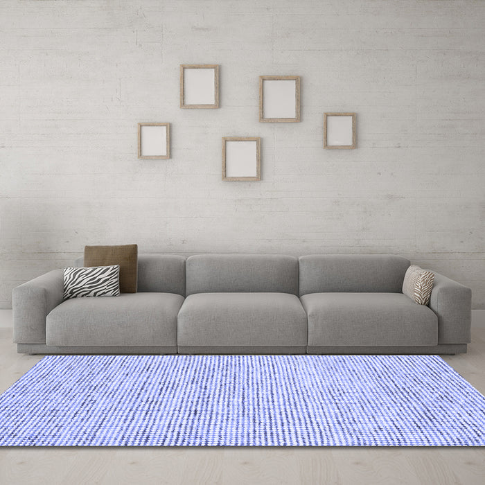 Machine Washable Abstract Blue Contemporary Rug in a Living Room, wshcon1754blu