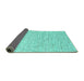 Sideview of Abstract Turquoise Contemporary Rug, con1754turq