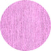 Round Abstract Pink Contemporary Rug, con1754pnk