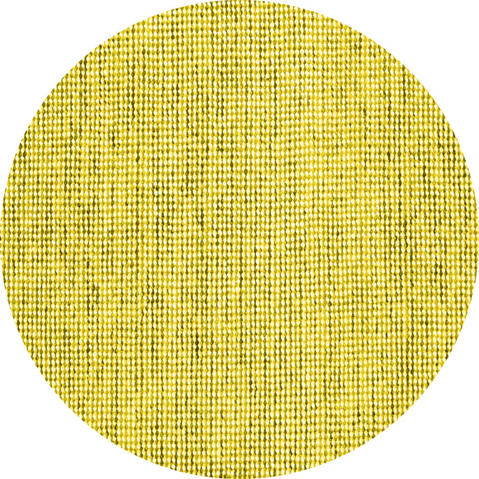 Round Machine Washable Abstract Yellow Contemporary Rug, wshcon1754yw