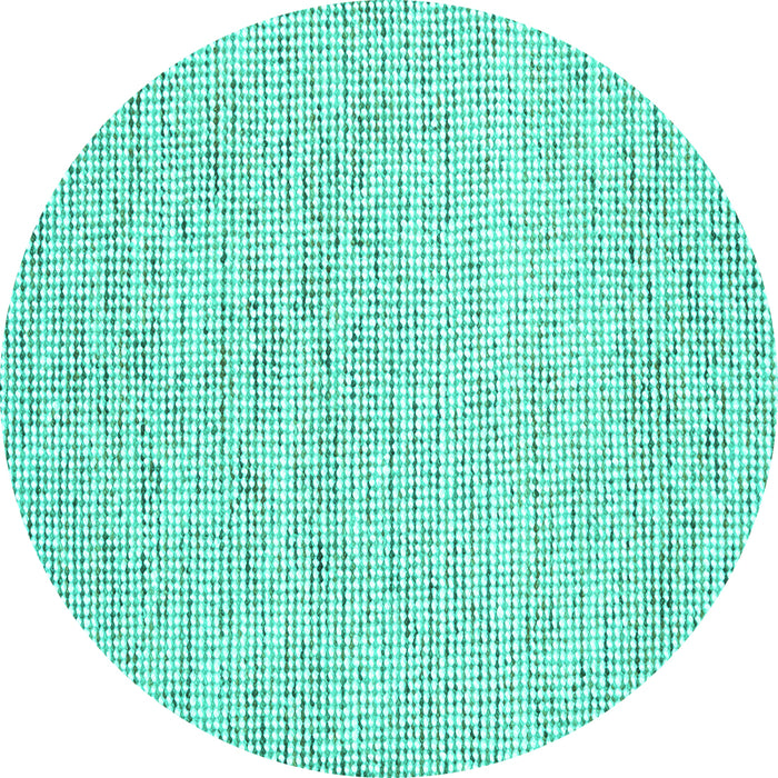 Round Machine Washable Abstract Turquoise Contemporary Area Rugs, wshcon1754turq