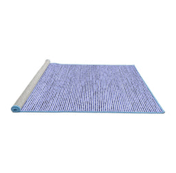 Sideview of Machine Washable Abstract Blue Contemporary Rug, wshcon1755blu