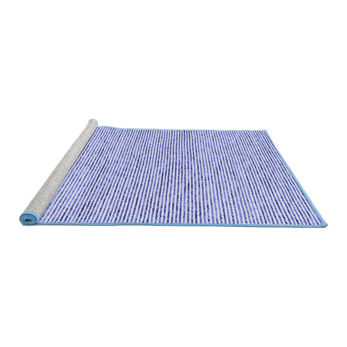 Sideview of Machine Washable Abstract Blue Contemporary Rug, wshcon1755blu