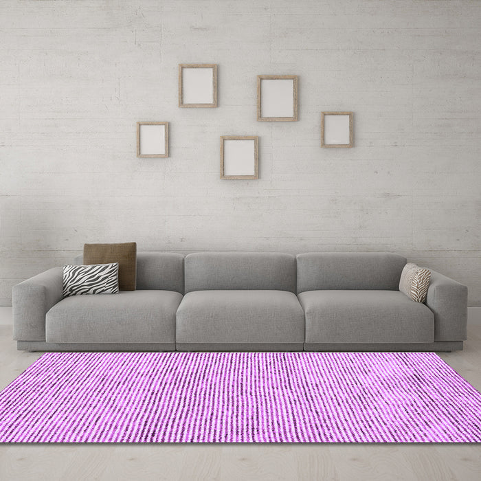 Machine Washable Abstract Purple Contemporary Area Rugs in a Living Room, wshcon1755pur