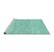 Sideview of Machine Washable Abstract Turquoise Contemporary Area Rugs, wshcon1755turq