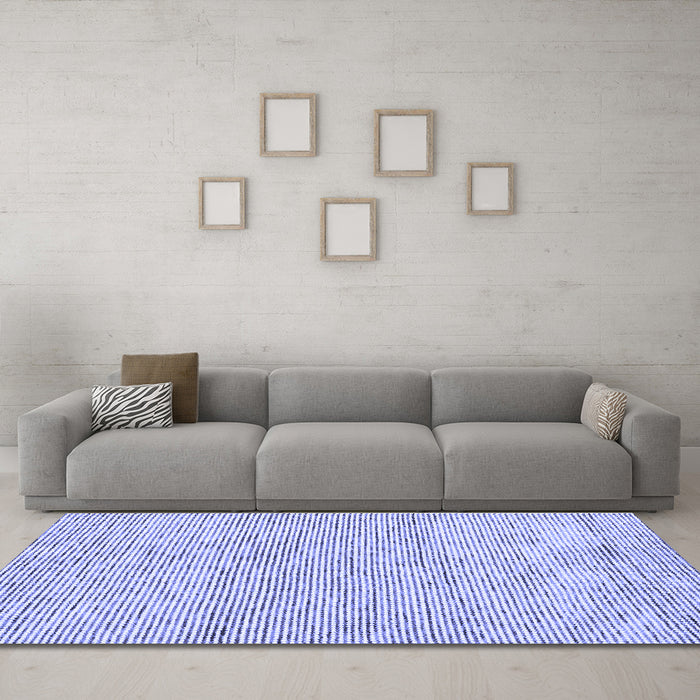 Machine Washable Abstract Blue Contemporary Rug in a Living Room, wshcon1755blu