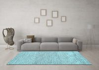 Machine Washable Abstract Light Blue Contemporary Rug, wshcon1755lblu