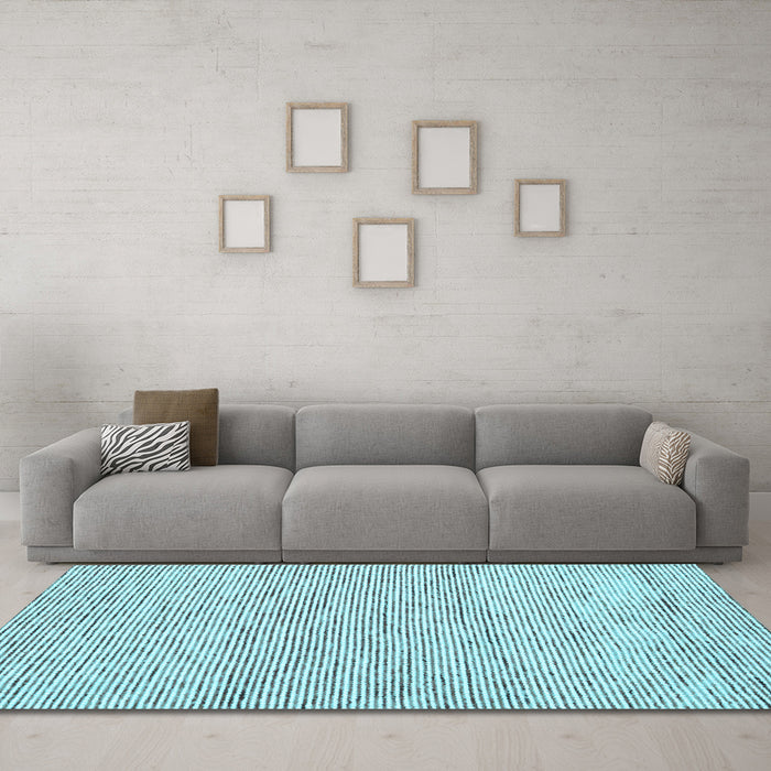 Machine Washable Abstract Light Blue Contemporary Rug in a Living Room, wshcon1755lblu