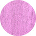Round Machine Washable Abstract Pink Contemporary Rug, wshcon1755pnk