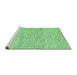 Sideview of Machine Washable Abstract Emerald Green Contemporary Area Rugs, wshcon1755emgrn