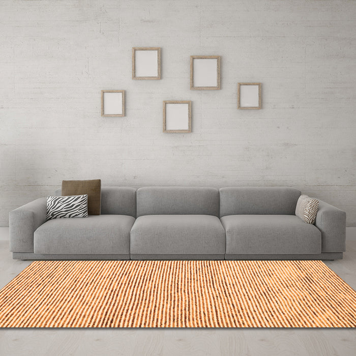 Machine Washable Abstract Orange Contemporary Area Rugs in a Living Room, wshcon1755org