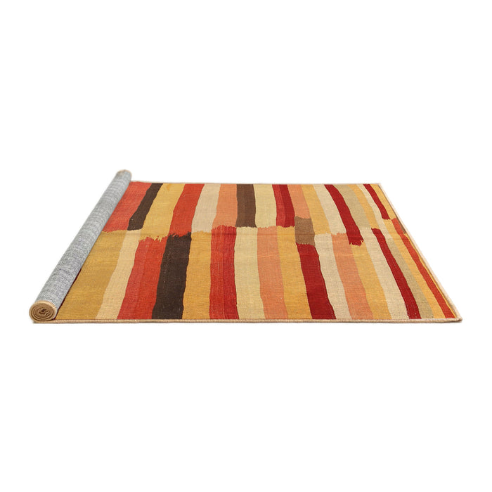 Serging Thickness of Machine Washable Contemporary Orange Rug, wshcon1756