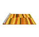 Sideview of Machine Washable Oriental Yellow Traditional Rug, wshcon1756yw